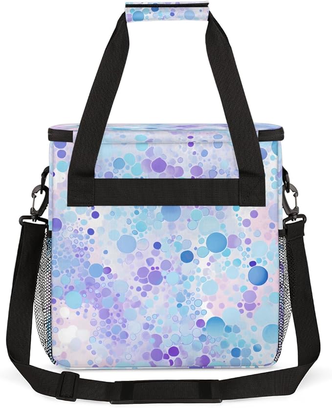 Glitter Coffee Maker Carrying Bag Alice Blue Portable Travel Storage Tote Bag Compatible with K-Mini or K-Mini Plus Single Serve Coffee Brewer Carrying Case with Multiple Pockets &amp Shoulder Stra