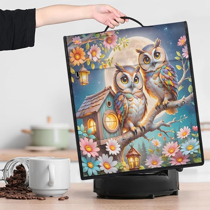 cfpolar Kitchen Aid Mixer Cover Compatible with 6-8 Quarts Owl Bird Flowers Stand Mixer Cover Kitchen Aid Mixers Accessories Appliance Organizer Bag Dust Covers with Zipper Pocket