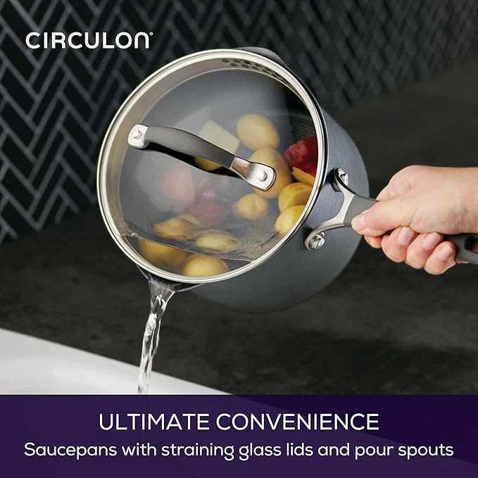 Circulon A1 Series with ScratchDefense Technology Nonstick Induction Cookware/Pots and Pans Set 9 Piece Graphite