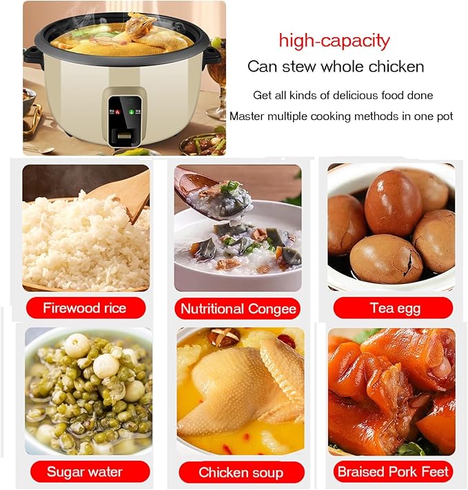 Commercial Rice CookerExtra Large Rice Cooker with Non Stick Pot8-45L for Hotel Restaurant Canteen Construction Site for 8-60 People Rice Cooker8L-1300W8L-1300W