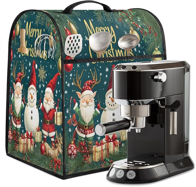 cfpolar Kitchen Aid Mixer Cover Compatible with 6-8 Quarts Christmas Santa Claus Snowman Stand Mixer Cover Kitchen Aid Mixers Accessories Appliance Organizer Bag Dust Covers with Zipper Pocket
