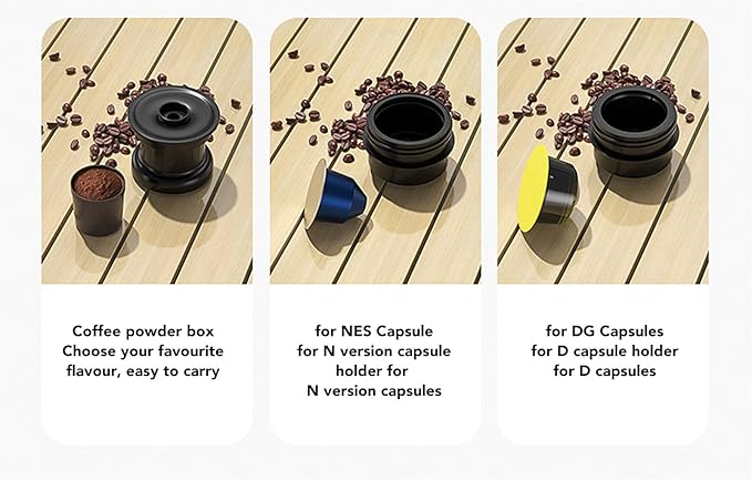 Yosoo Portable Capsule Coffee Maker High Pressure Extraction 3 in 1 Design for NES DG Capsules and Coffee Powder Box Self Heating Cordless 20Bar Pressure 9600mah 80ml 970g 12V