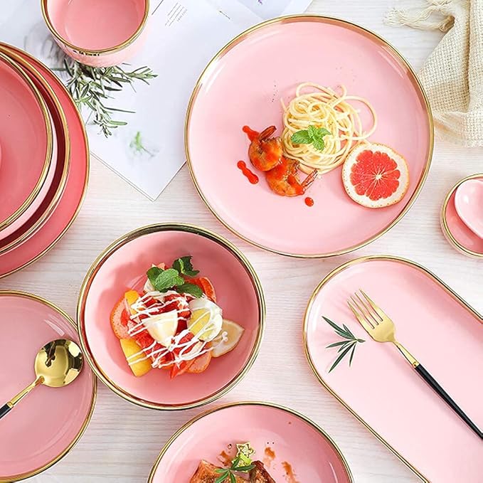 Dinnerware Sets for 2/4/6 - Dinner Plates/Sets - Plate Set - Nordic Style Dishes Set - Plates and Bowls for Home Kitchen and Dinning