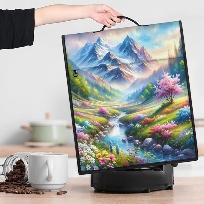 cfpolar Kitchen Aid Mixer Cover Compatible with 6-8 Quarts Flowers Trees River Stand Mixer Cover Kitchen Aid Mixers Accessories Appliance Organizer Bag Dust Covers with Zipper Pocket