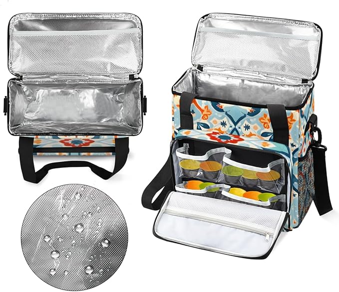 Damask Mandala Coffee Maker Carrying Bag Portable Travel Storage Tote Bag Compatible with K-Mini or K-Mini Plus Single Serve Coffee Brewer Carrying Case with Multiple Pockets &amp Shoulder Strap