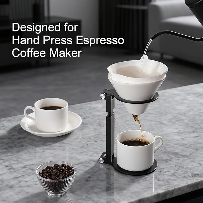 Pour Over Coffee Maker StandAdjustable &amp Foldable Portable Electric Espresso Machine StandHolder for Coffee GrinderUniversal DripperV60 DripperTravel Coffee Maker Press Black