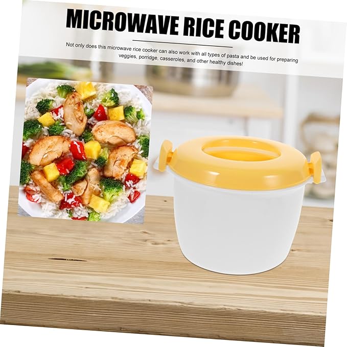 Microwave Rice Cooker for Home Use Simple Food Container for Cooking Rice Vegetables Noodles Large Capacity Design for Students and Busy Professionals
