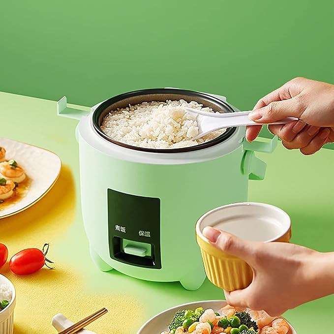Rice Cooker Rice 1.2L Multi Cooker With Non-Stick Inner Pot With Simple One-Touch(Green)