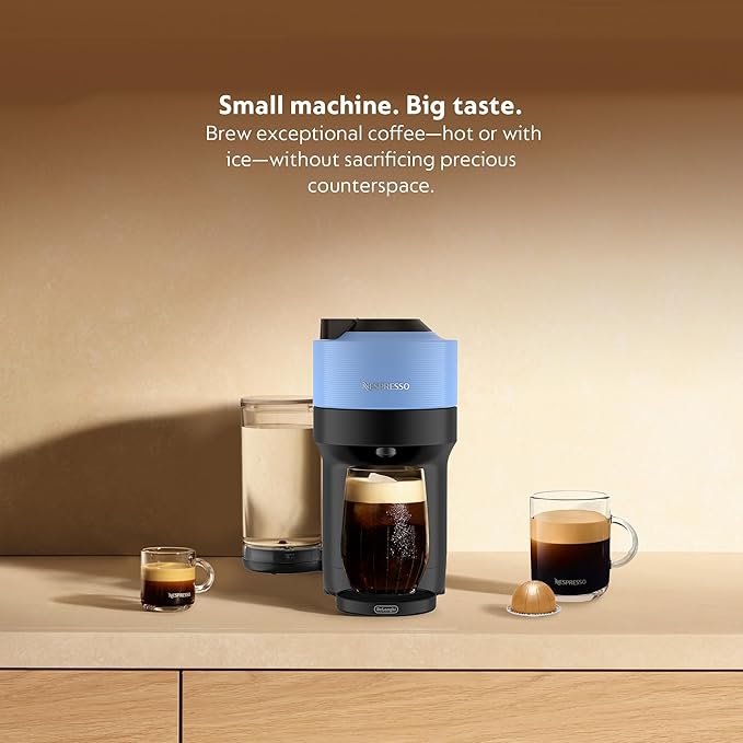 Nespresso Vertuo Pop+ Coffee and Espresso Machine by De'Longhi Pacific Blue Descaling Kit