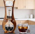 Cold Brew Coffee Maker with Double Valve &amp Slow Drip Technology 600mL Large Capacity Drip Tower Premium Iced Coffee Maker Wooden Stand for Home Office Bar