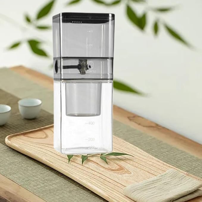 Ice Drip Coffee MakerCold Brew Maker Iced Coffee PitcherSturdyCoffee Pot Cold DripIced Coffee Brewer for CampingHomeBar White(Tea Color)