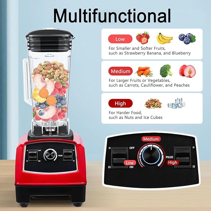 FfiMe 3.9l Professional Blender Professional Blender for Kitchen with 2300w Base and Total Crushing Technology
