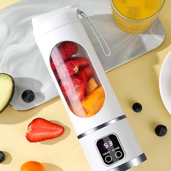 Portable Household USB Powered Juicing Machine Digital Display Electric Juicer Cup Powerful Motor Large Capacity Blender Mixer