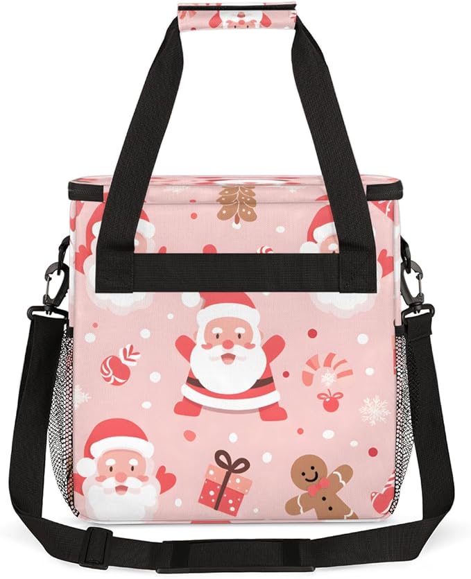 Fantastic Santa Claus Coffee Maker Carrying Bag Dreamy Santa Claus Travel Storage Bag Compatible with K-Mini or K-Mini Plus Single Serve Coffee Brewer Carrying Case with Pockets &amp Shoulder Strap