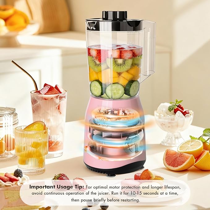 Blender for Smoothies300W Personal Blender and Grinder Combo for Kitchen with a 54oz Portable Smoothie CupsShakesJuicesFrozen Drinks and a 12oz Coffee Cup with Seal Cover (Pink)