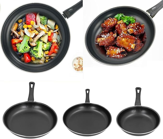 3Pcs Frying Pan Set Non Stick Pan Set Household Mini Pan Set for Induction Cooker Gas Stove Kitchen Utensils