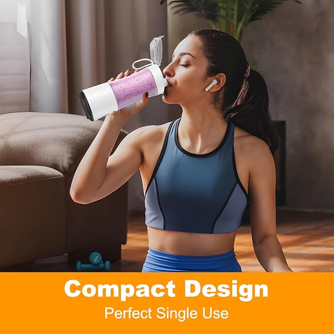 Mulli Personal BlenderUSB-C Rechargeable Ice CrusherPro-Grade Travel Blender for Gym Camping Baby FoodBPA-Free with Flip-Top Lid