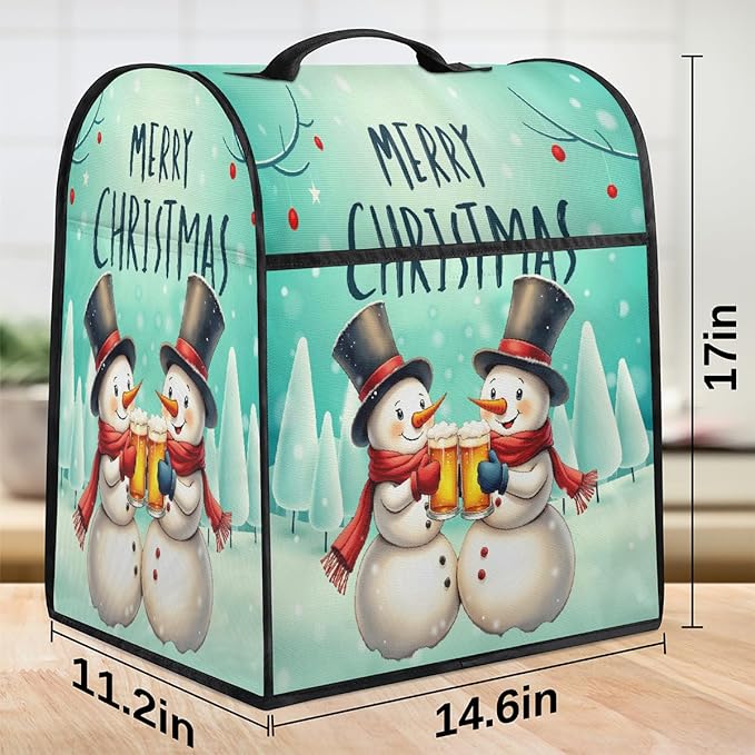 cfpolar Kitchen Aid Mixer Cover Compatible with 6-8 Quarts Xmas Snowman Christmas Stand Mixer Cover Kitchen Aid Mixers Accessories Appliance Organizer Bag Dust Covers with Zipper Pocket