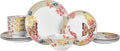 Dolly Parton 12 Piece Jeweled Mosaic Butterfly Dinnerware Set Porcelain Dinner Plates Salad Plates Bowls Service for 4 Microwave Dishwasher Safe