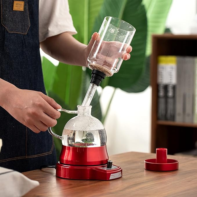 Electric Coffee Maker Pot Coffee Machine Glass Brewed Coffee Pot Household Manual Knob Controllable Temperature Teapot European Style