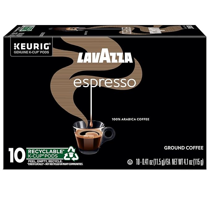 Lavazza Espresso Single-Serve Keurig K-Cup Pods Medium Roast Coffee 60-Count Box (6 Packs of 10)