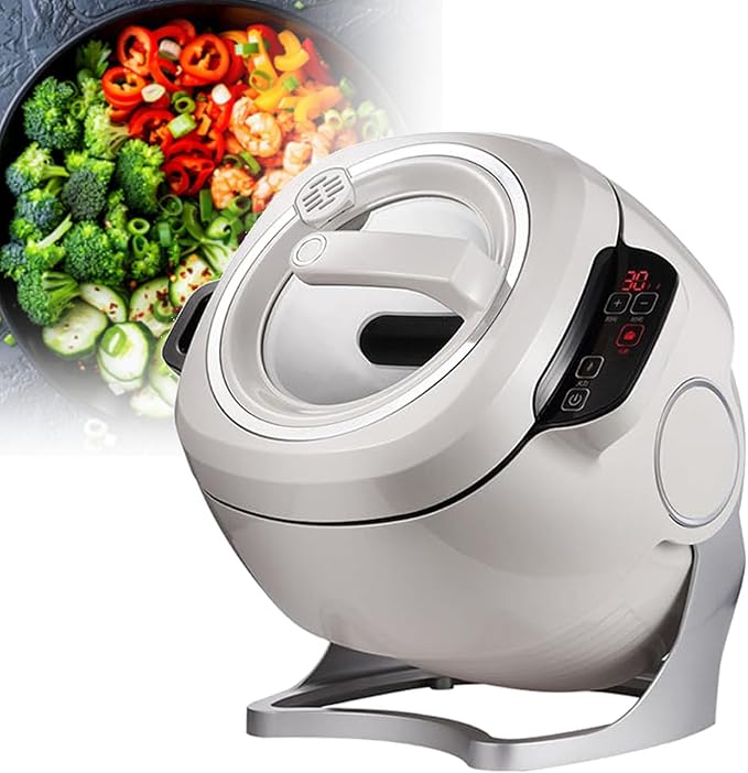 Automatic Cooking Machine 360° Automatic Rotating Fried Rice Machine 2000w 6l Automatic Cooking Pot Three-Speed Pot/Speed Adjustable