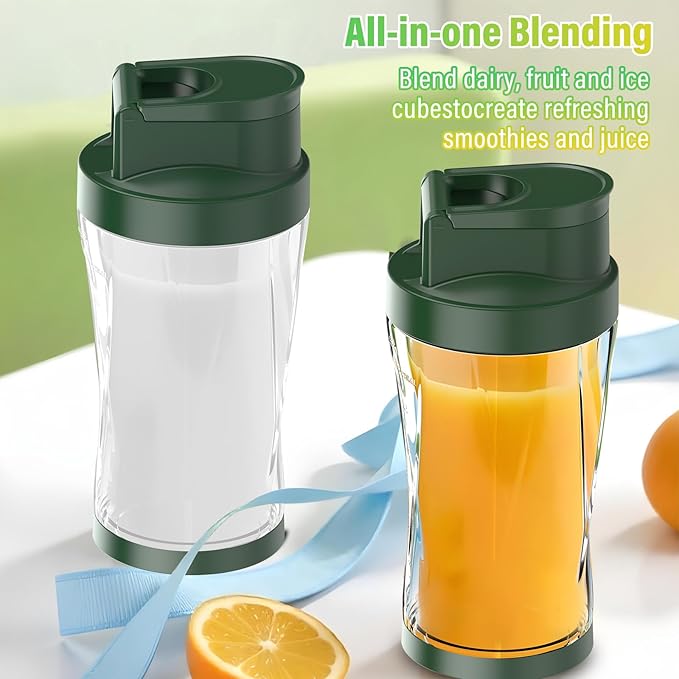 Portable Blender 360W Personal Blender for Shakes and Smoothies for Kitchen 24 Oz BPA Free Traveling Juicer Cup and Lid with 6 Blades Self Cleaning Portable Juicer for Kitchen/Travel/Gym Blue