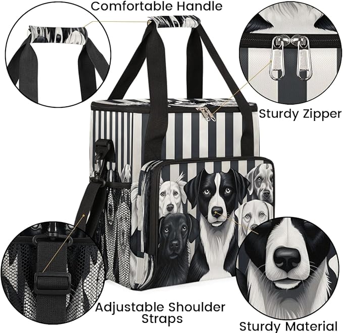 Striped Dog Coffee Maker Carrying Bag for Keurig K-Mini or K-Mini Plus Storage Portable Coffee Maker Travel Bag