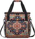Retro Flower Coffee Maker Carrying Bag Rich Damask Travel Storage Bag Compatible with K-Mini or K-Mini Plus Single Serve Coffee Brewer Carrying Case with Multiple Pockets &amp Shoulder Strap