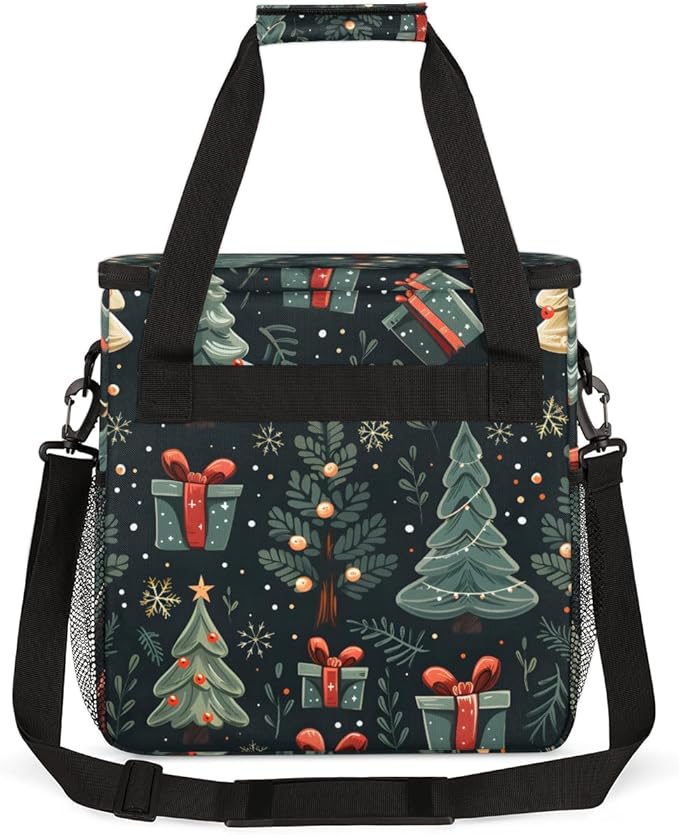 Oil Painting Tree Xmas Coffee Maker Carrying Bag Travel Storage Bag Compatible with K-Mini or K-Mini Plus Single Serve Coffee Brewer Carrying Case with Multiple Pockets &amp Shoulder Strap