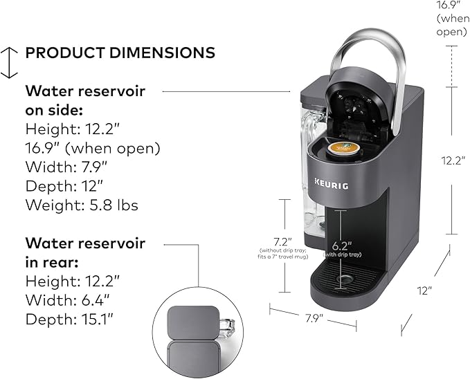 Keurig K-Supreme SMART Single Serve Coffee Maker With Wifi Compatibility 4 Brew Sizes And 66oz Removable Reservoir Compatible with Alexa Gray