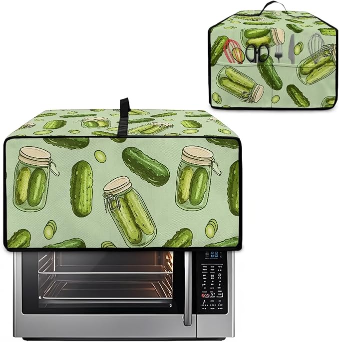 Doojoayie Cucumber Toaster Cover 4 Slice Small Appliance Dust Protector Bread Making Machine Cover Compatible with Toaster/Kitchen Appliance 18.5x14.5x 9