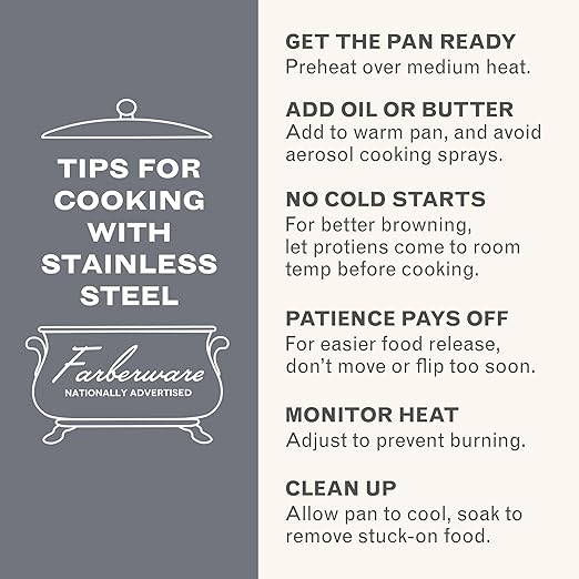 Farberware Millennium Stainless Steel Pots and Pans with Lids Induction Ready Compatible with All Cooktops Metal Utensil Safe 10 Piece Cookware Set Dishwasher Safe - Stainless Steel