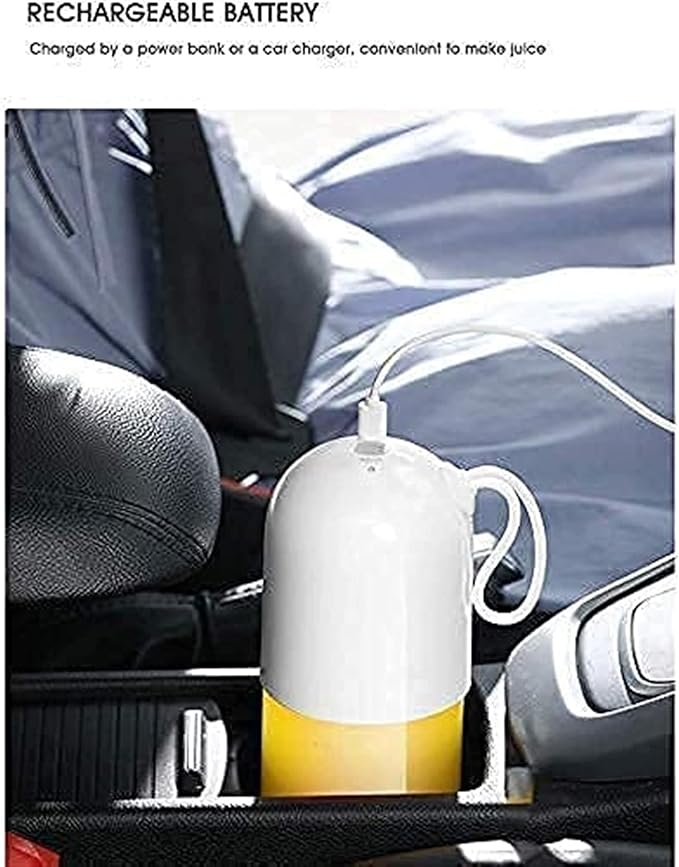 Portable Blender for Milkshakes and Baby Food Mini Handheld LCD Juicer Cup 1200mAh USB Rechargeable with four Blades for Home and Outdoors（White）