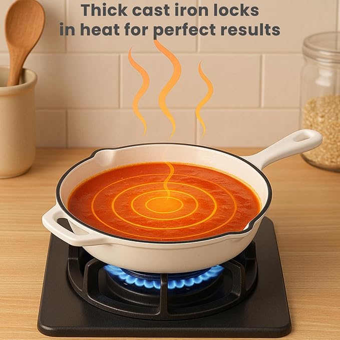 QuliMetal Enameled Cast Iron Cookware Set 5 Pcs Pots and Pans with Lid Skillet Frying Pan Saucepan &amp Dutch Oven for All Stovetops PFA Free - Ideal for Sourdough Bread Baking
