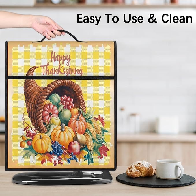 cfpolar Kitchen Aid Mixer Cover Compatible with 6-8 Quarts Thanksgiving Autumn Food Stand Mixer Cover Kitchen Aid Mixers Accessories Appliance Organizer Bag Dust Covers with Zipper Pocket