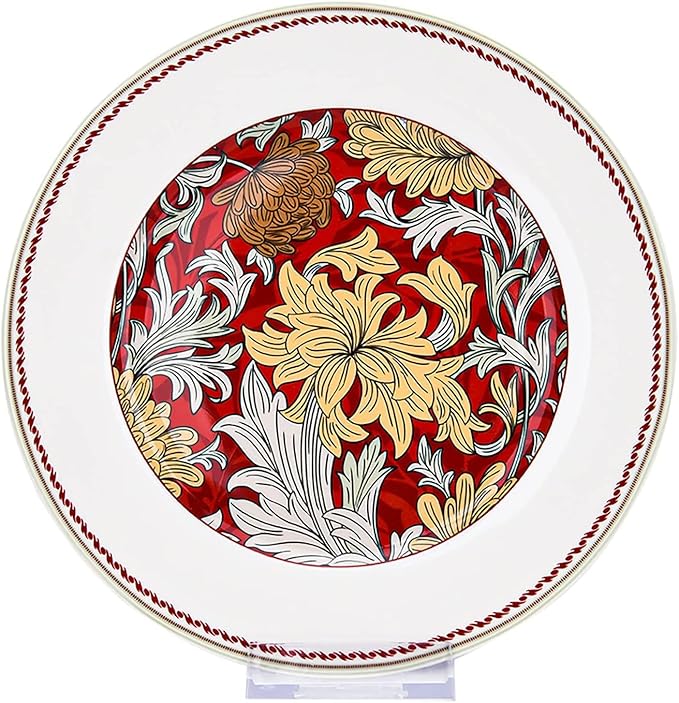 STP Porcelain J-217528 Dinnerware Set for 4 Morris' Garden Bone China Porcelain Dinner Plates Bowls Dessert Plates Cups with Saucer 20 pcs