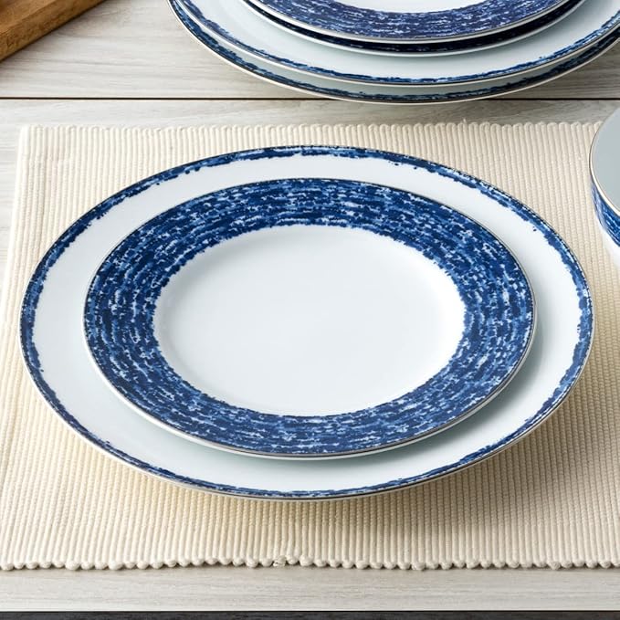 Noritake Blue Rill 12-Piece Dinnerware Set Service for 4