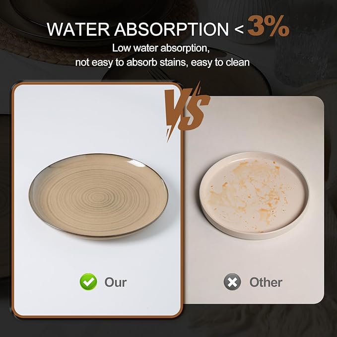 Ceramic Dinnerware 12 Pieces Dinnerware Sets Cereal Bowls Reactive Change Glaze Dish Sets Modern Stoneware Dishe