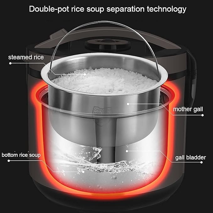 Household Low-sugar Rice Cooker Household Rice Cooker 304 Stainless Steel Liner Rice Soup Separated For 1-7 People(3L)