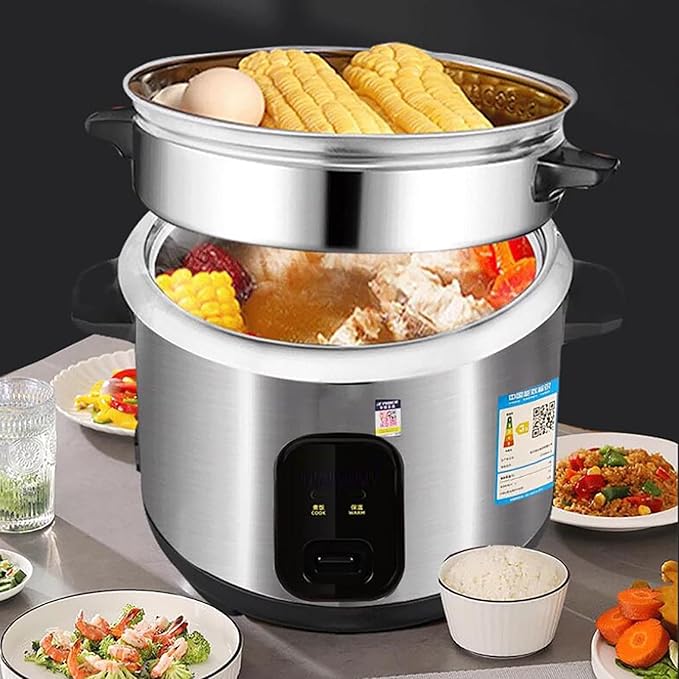 Rice Cooker (2-6L) 304 Stainless Steel Inner Pot Intelligent Insulation Make Rice &amp Steam Food &amp Vegetables 220-240V US/EU Power(2L)