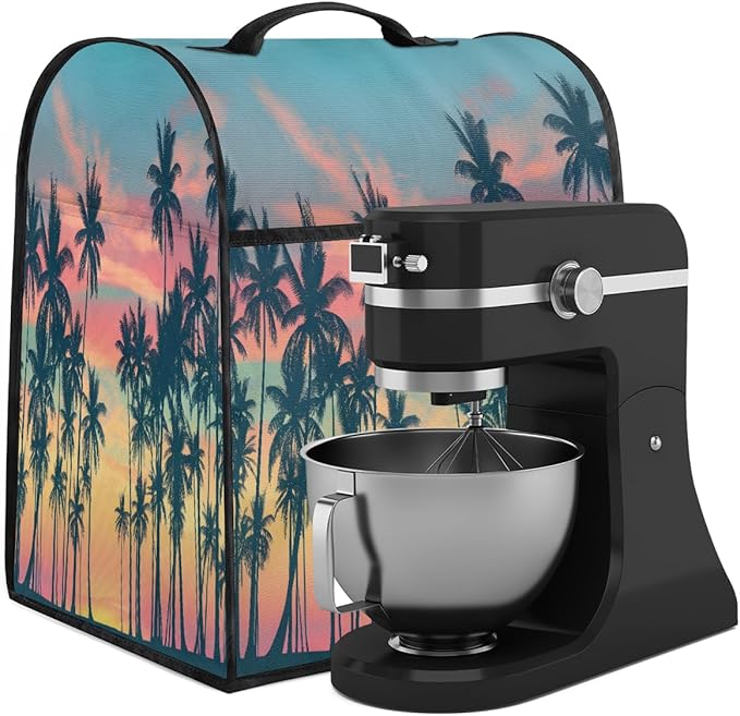cfpolar Kitchen Aid Mixer Cover Compatible with 6-8 Quarts Palm Tree Sunset Stand Mixer Cover Kitchen Aid Mixers Accessories Appliance Organizer Bag Dust Covers with Zipper Pocket
