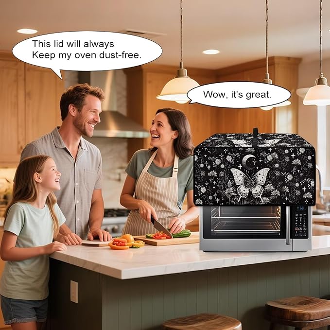 Butterfly Plants Dustproof Toaster Oven Cover Waterproof Air Fryer Compatible for Air Fryer/French Door 360 Air Fryer Toaster Oven Combo With Organizing Side Pockets