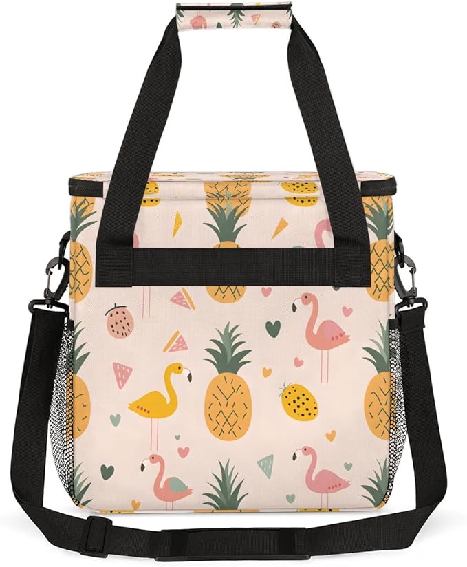 Summer Pineapple Flamingo Coffee Maker Travel Bag for K-Mini or K-Mini Plus Single Serve Coffee Brewer Portable Storage Tote Case for Tarvel