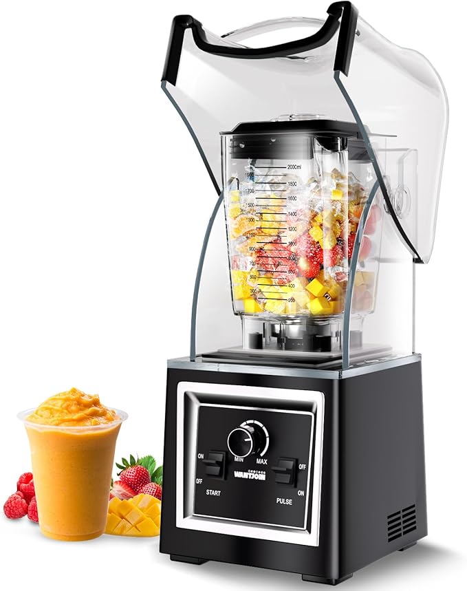 Wantjoin Professional Grade Blender - Soundproof &amp Quiet Commercial Blenders