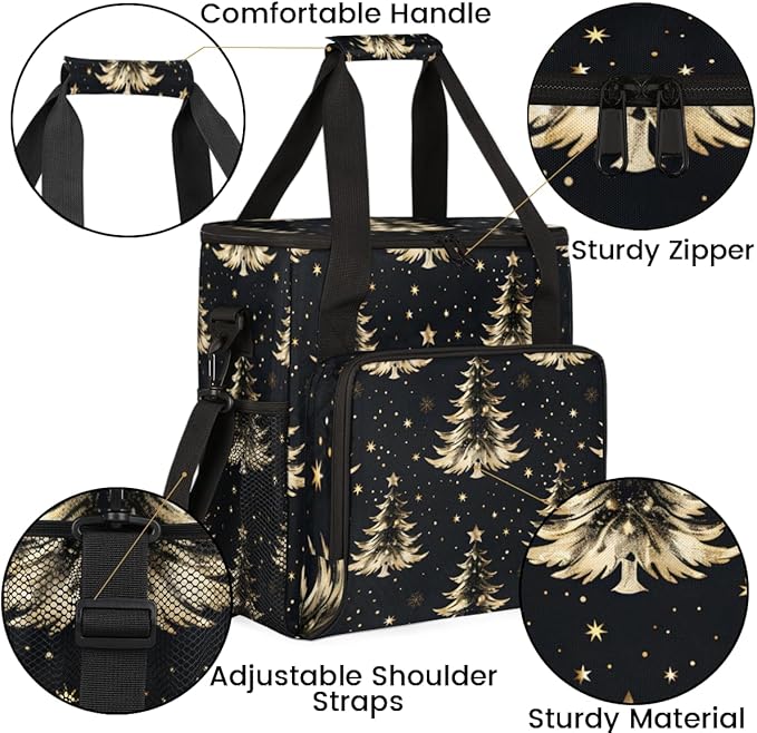 Gothic Tree Christmas Coffee Maker Carrying Bag Portable Travel Storage Tote Bag Compatible with K-Mini or K-Mini Plus Single Serve Coffee Brewer Carrying Case with Multiple Pockets &amp Shoulder S