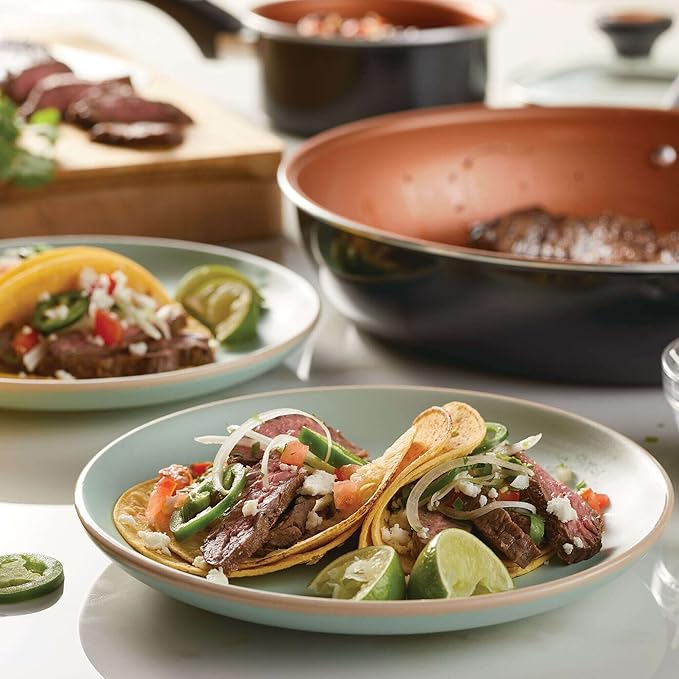 Farberware 10365 Glide Dishwasher Safe Nonstick Cookware Set / Pots and Pans Set - 11 Piece Black