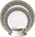 ceramic plate set with gold thread for 6 24 pieces black and gold dinnerware set luxury bone china plate and cup sets for business banquet holiday meal anniversary