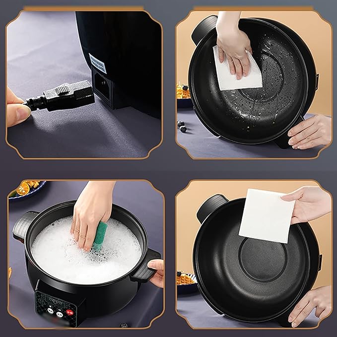 Rice Cooker - Rice Cooker With Steamer Basket 26/28cmRice Cooker With Steamer Household Dormitory Multifunctional All-in-one Frying Pan/wok Non-stick Soup Pot For 3-5 People (Size : 28cm)