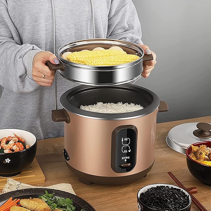 Rice Cooker with Steamer Non-Stick Inner Pot Intelligent Insulation Make Rice &amp Steam Healthy Food &amp Vegetables for 1-7 People